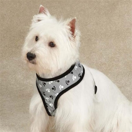 Casual Canine Casual Canine ZA4927 20 17 Reflective Pawprint Harness Lrg Black ZA4927 20 17
